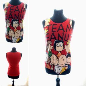 Peanuts Gang Tank Top Shirt Size M Charlie Brown Snoopy Linus Patty Sleeveless